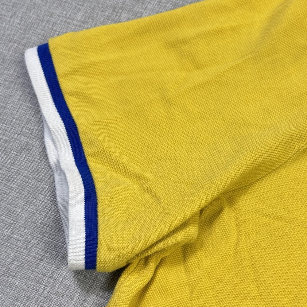 Polo Ralph Lauren Brasil Polo Shirt Mens Large Yellow 100% Cotton Graphic Logo - Picture 8 of 13